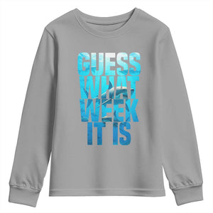 Funny Shark Lover Week Youth Sweatshirt Guess What Week It Is Blue Ocean TS02 Sport Gray Print Your Wear