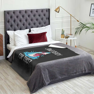 Funny Shark Lover Throw Blanket Are Jaw Ready For This Ocean Wildlife TS02 Print Your Wear