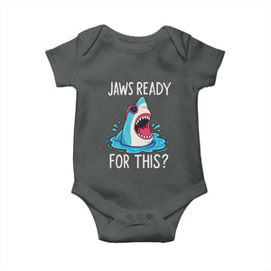 Funny Shark Lover Baby Onesie Are Jaw Ready For This Ocean Wildlife TS02 Dark Heather Print Your Wear