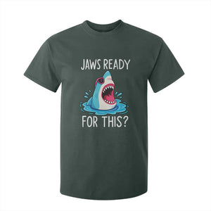 Funny Shark Lover T Shirt For Kid Are Jaw Ready For This Ocean Wildlife TS02 Dark Forest Green Print Your Wear