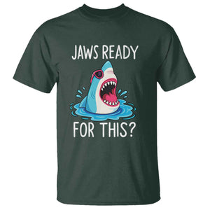 Funny Shark Lover T Shirt Are Jaw Ready For This Ocean Wildlife TS02 Dark Forest Green Print Your Wear