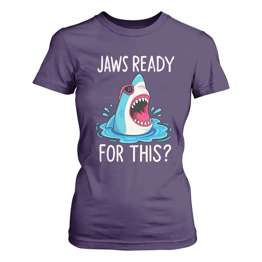 Funny Shark Lover T Shirt For Women Are Jaw Ready For This Ocean Wildlife TS02 Purple Print Your Wear