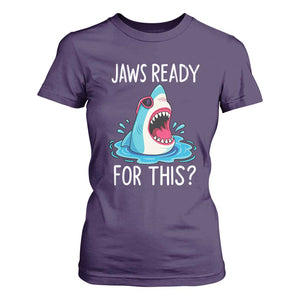 Funny Shark Lover T Shirt For Women Are Jaw Ready For This Ocean Wildlife TS02 Purple Print Your Wear