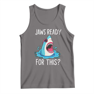 Funny Shark Lover Tank Top Are Jaw Ready For This Ocean Wildlife TS02 Deep Heather Print Your Wear