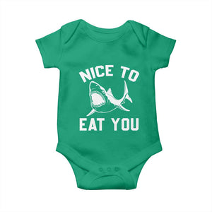 Funny Shark Lover Baby Onesie Nice To Eat You TS02 Irish Green Print Your Wear