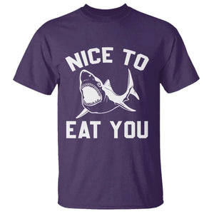 Funny Shark Lover T Shirt Nice To Eat You TS02 Purple Print Your Wear