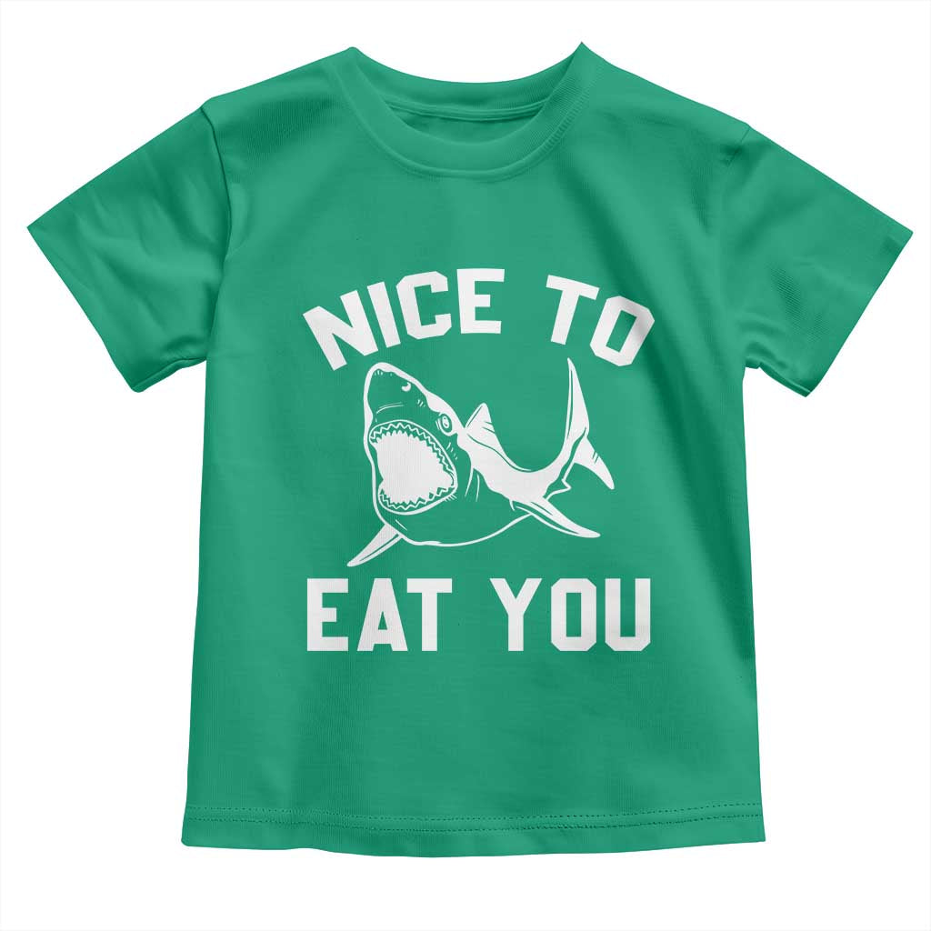 Funny Shark Lover Toddler T Shirt Nice To Eat You TS02 Irish Green Print Your Wear