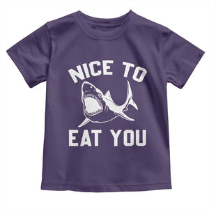 Funny Shark Lover Toddler T Shirt Nice To Eat You TS02 Purple Print Your Wear