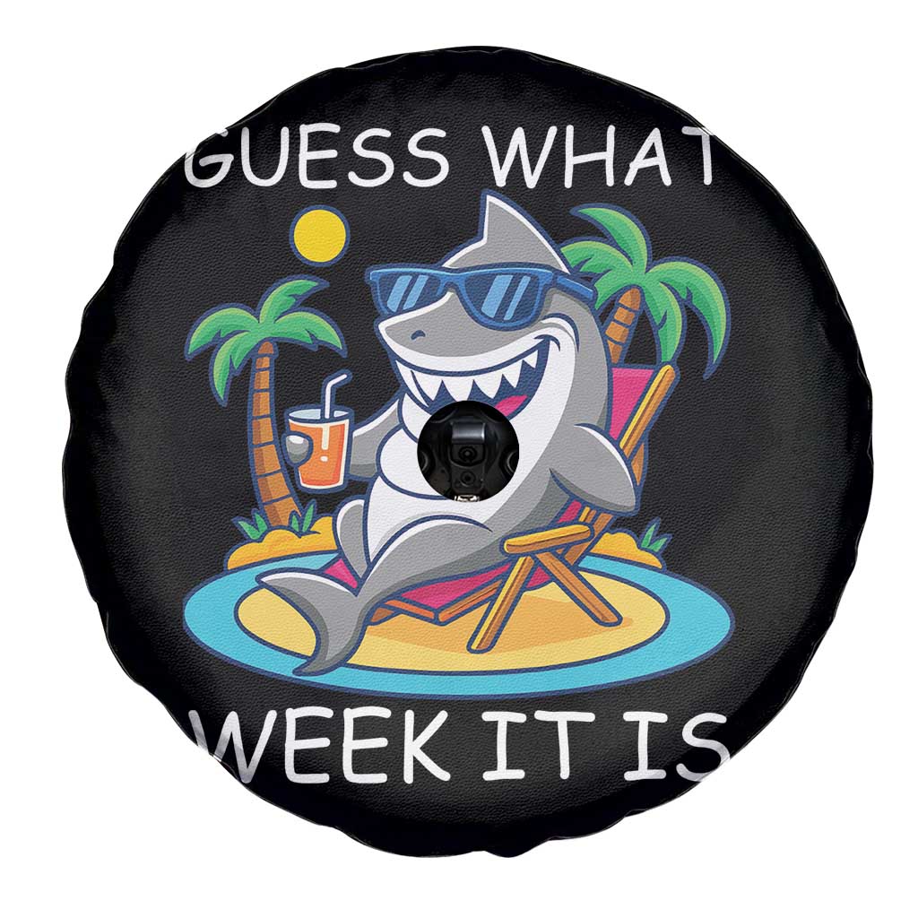 Funny Shark Lover Week Spare Tire Cover Week Guess What Week It Is Summer Beach TS02 Print Your Wear