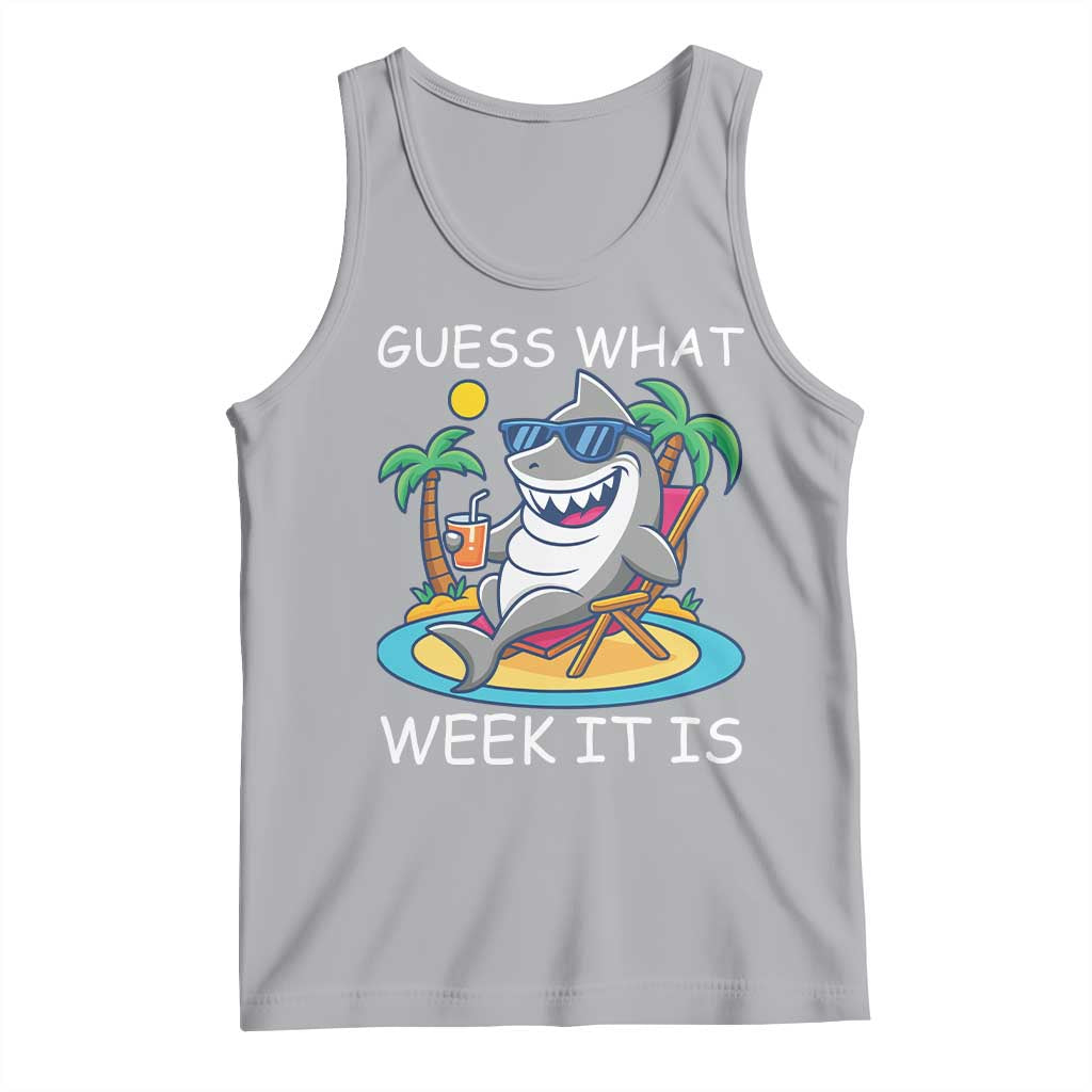 Funny Shark Lover Week Tank Top Week Guess What Week It Is Summer Beach TS02 Athletic Heather Print Your Wear