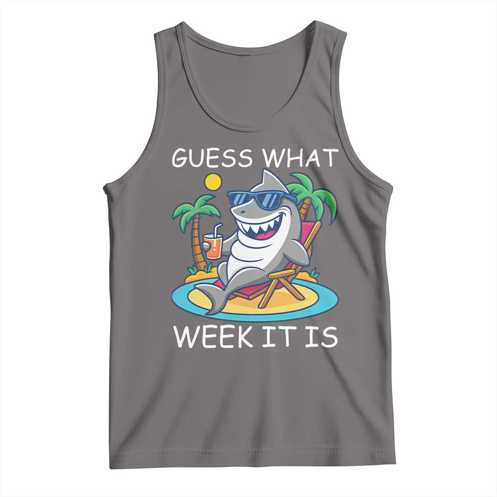 Funny Shark Lover Week Tank Top Week Guess What Week It Is Summer Beach TS02 Deep Heather Print Your Wear