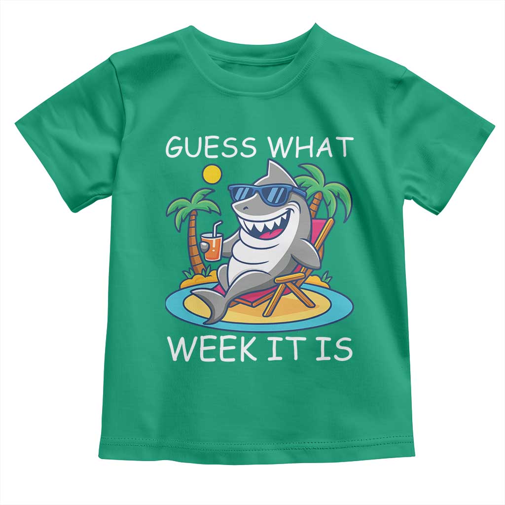 Funny Shark Lover Week Toddler T Shirt Week Guess What Week It Is Summer Beach TS02 Irish Green Print Your Wear