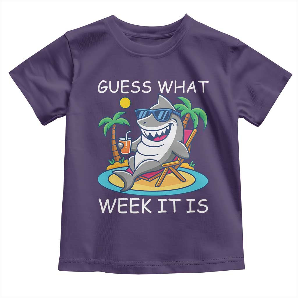 Funny Shark Lover Week Toddler T Shirt Week Guess What Week It Is Summer Beach TS02 Purple Print Your Wear
