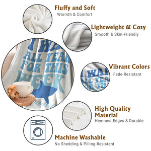 Funny Shark Lover Week Throw Blanket I Wait All Year For This Week Ocean TS02 Print Your Wear