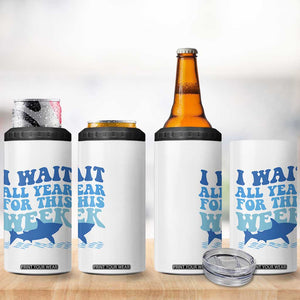 Funny Shark Lover Week 4 in 1 Can Cooler Tumbler I Wait All Year For This Week Ocean TS02 Print Your Wear