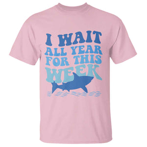 Funny Shark Lover Week T Shirt I Wait All Year For This Week Ocean TS02 Light Pink Print Your Wear