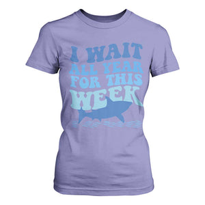 Funny Shark Lover Week T Shirt For Women I Wait All Year For This Week Ocean TS02 Violet Print Your Wear