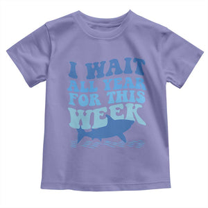 Funny Shark Lover Week Toddler T Shirt I Wait All Year For This Week Ocean TS02 Violet Print Your Wear