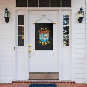 Funny Shark Lover Week Garden Flag Guess What Week It Is Ocean Wildlife Retro Sunset TS02 Print Your Wear