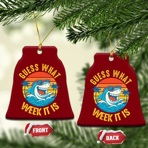 Funny Shark Lover Week Ceramic Ornament Guess What Week It Is Ocean Wildlife Retro Sunset TS02 Print Your Wear