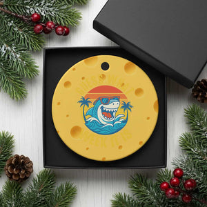 Funny Shark Lover Week Ceramic Ornament Guess What Week It Is Ocean Wildlife Retro Sunset TS02 1pc Yellow Cheese Print Your Wear