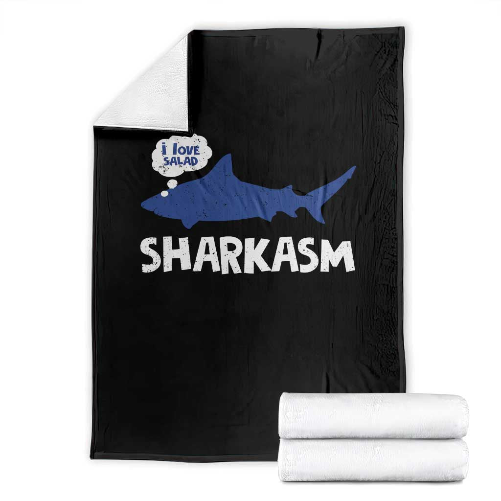 Funny Shark Sarcasm Throw Blanket Shark Sharkasm Marine Biology Vintage TS02 Black Print Your Wear