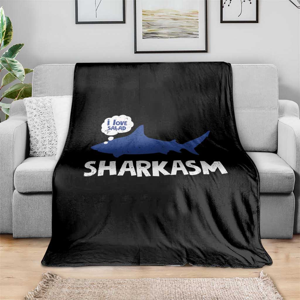 Funny Shark Sarcasm Throw Blanket Shark Sharkasm Marine Biology Vintage TS02 Print Your Wear