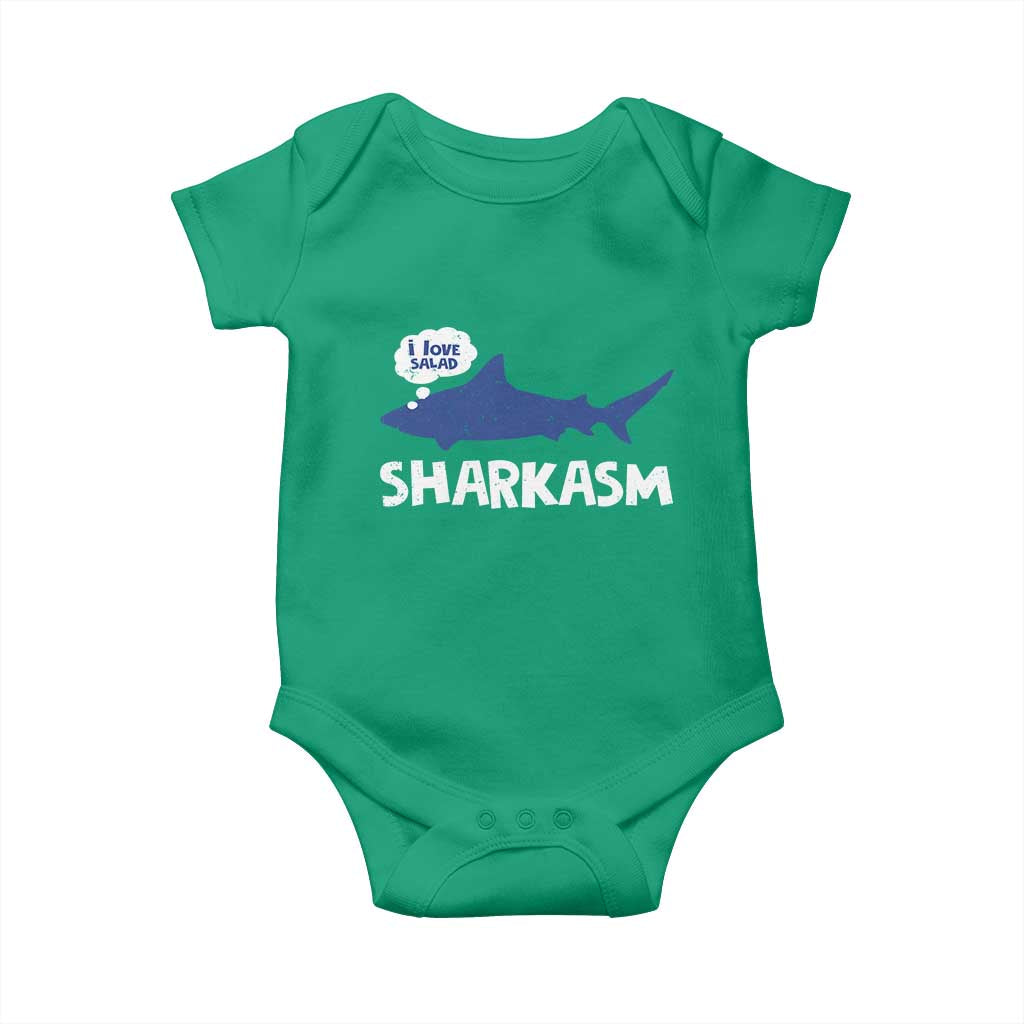 Funny Shark Sarcasm Baby Onesie Shark Sharkasm Marine Biology Vintage TS02 Irish Green Print Your Wear