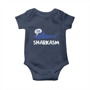 Funny Shark Sarcasm Baby Onesie Shark Sharkasm Marine Biology Vintage TS02 Navy Print Your Wear