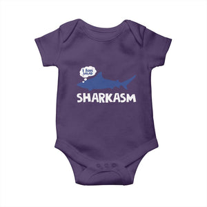 Funny Shark Sarcasm Baby Onesie Shark Sharkasm Marine Biology Vintage TS02 Purple Print Your Wear