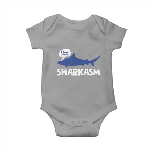 Funny Shark Sarcasm Baby Onesie Shark Sharkasm Marine Biology Vintage TS02 Sport Gray Print Your Wear