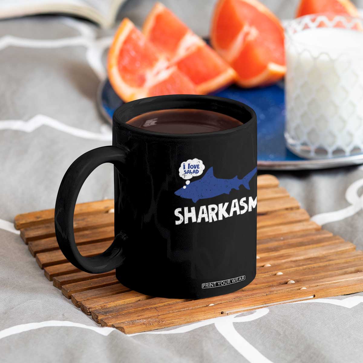 Funny Shark Sarcasm Coffee Mug Shark Sharkasm Marine Biology Vintage TS02 Print Your Wear