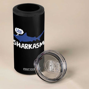 Funny Shark Sarcasm 4 in 1 Can Cooler Tumbler Shark Sharkasm Marine Biology Vintage TS02 Print Your Wear