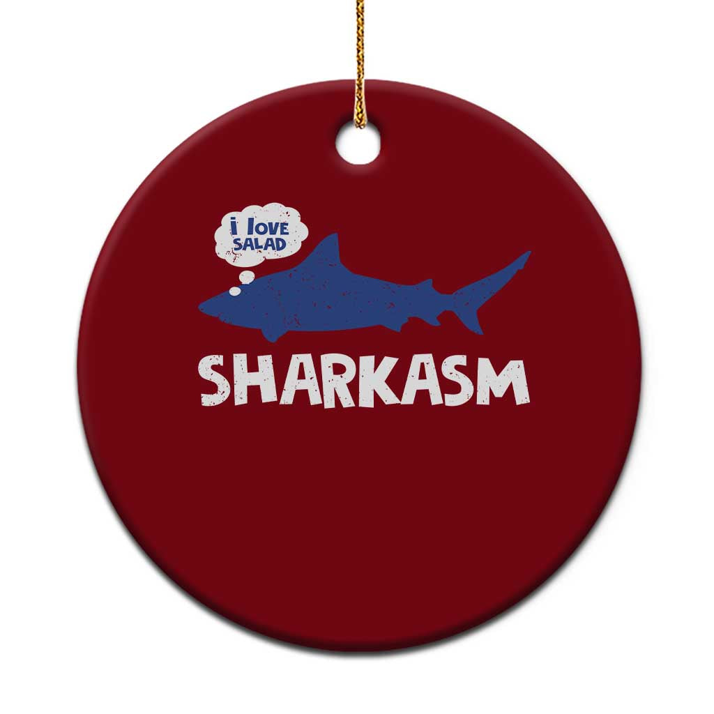 Funny Shark Sarcasm Ceramic Ornament Shark Sharkasm Marine Biology Vintage TS02 1pc Red Print Your Wear