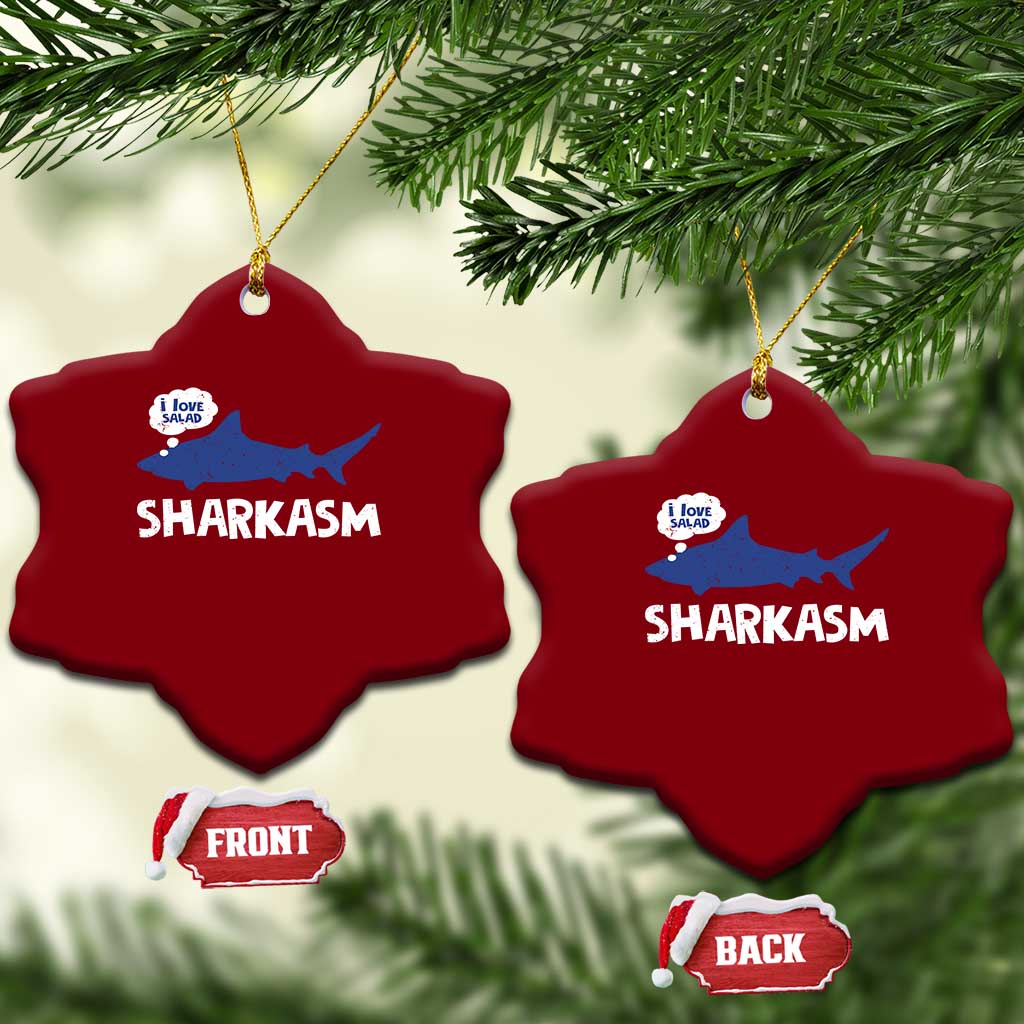 Funny Shark Sarcasm Ceramic Ornament Shark Sharkasm Marine Biology Vintage TS02 Print Your Wear