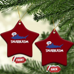 Funny Shark Sarcasm Ceramic Ornament Shark Sharkasm Marine Biology Vintage TS02 Print Your Wear