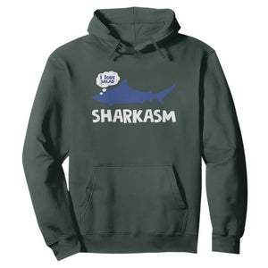 Funny Shark Sarcasm Hoodie Shark Sharkasm Marine Biology Vintage TS02 Dark Forest Green Print Your Wear