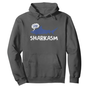 Funny Shark Sarcasm Hoodie Shark Sharkasm Marine Biology Vintage TS02 Dark Heather Print Your Wear