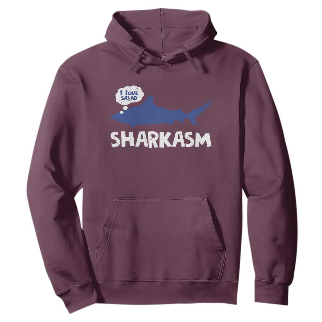 Funny Shark Sarcasm Hoodie Shark Sharkasm Marine Biology Vintage TS02 Maroon Print Your Wear