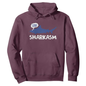Funny Shark Sarcasm Hoodie Shark Sharkasm Marine Biology Vintage TS02 Maroon Print Your Wear