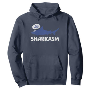 Funny Shark Sarcasm Hoodie Shark Sharkasm Marine Biology Vintage TS02 Navy Print Your Wear