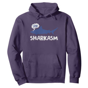 Funny Shark Sarcasm Hoodie Shark Sharkasm Marine Biology Vintage TS02 Purple Print Your Wear