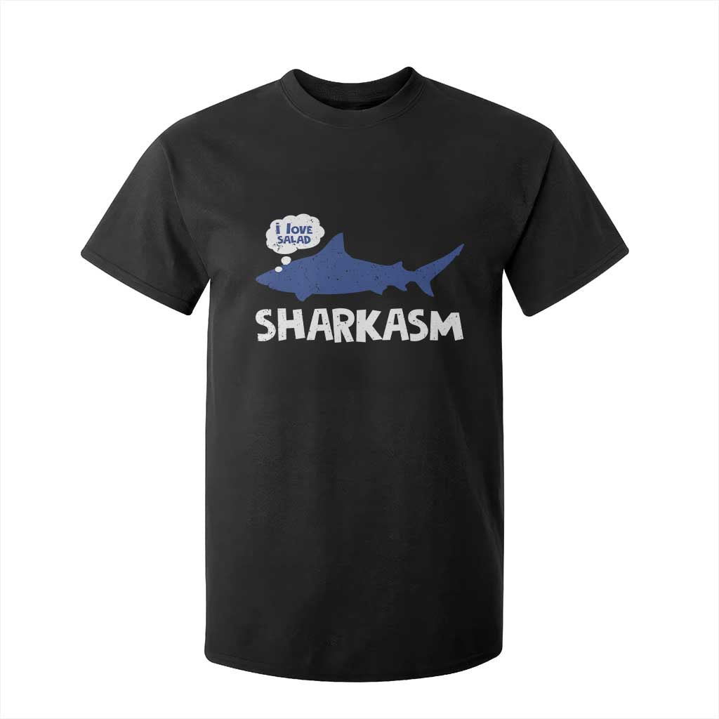 Funny Shark Sarcasm T Shirt For Kid Shark Sharkasm Marine Biology Vintage TS02 Black Print Your Wear