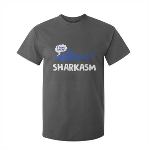 Funny Shark Sarcasm T Shirt For Kid Shark Sharkasm Marine Biology Vintage TS02 Dark Heather Print Your Wear