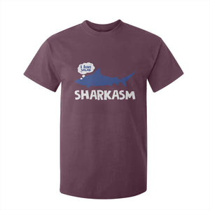 Funny Shark Sarcasm T Shirt For Kid Shark Sharkasm Marine Biology Vintage TS02 Maroon Print Your Wear