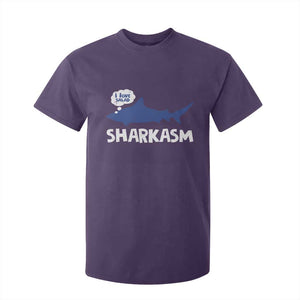 Funny Shark Sarcasm T Shirt For Kid Shark Sharkasm Marine Biology Vintage TS02 Purple Print Your Wear