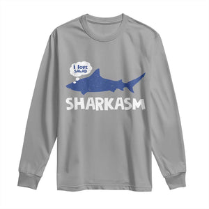 Funny Shark Sarcasm Long Sleeve Shirt Shark Sharkasm Marine Biology Vintage TS02 Sport Gray Print Your Wear