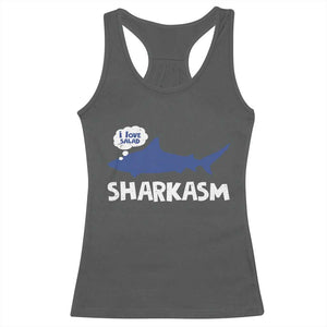 Funny Shark Sarcasm Racerback Tank Top Shark Sharkasm Marine Biology Vintage TS02 Dark Heather Print Your Wear