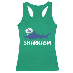 Funny Shark Sarcasm Racerback Tank Top Shark Sharkasm Marine Biology Vintage TS02 Irish Green Print Your Wear