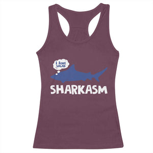 Funny Shark Sarcasm Racerback Tank Top Shark Sharkasm Marine Biology Vintage TS02 Maroon Print Your Wear